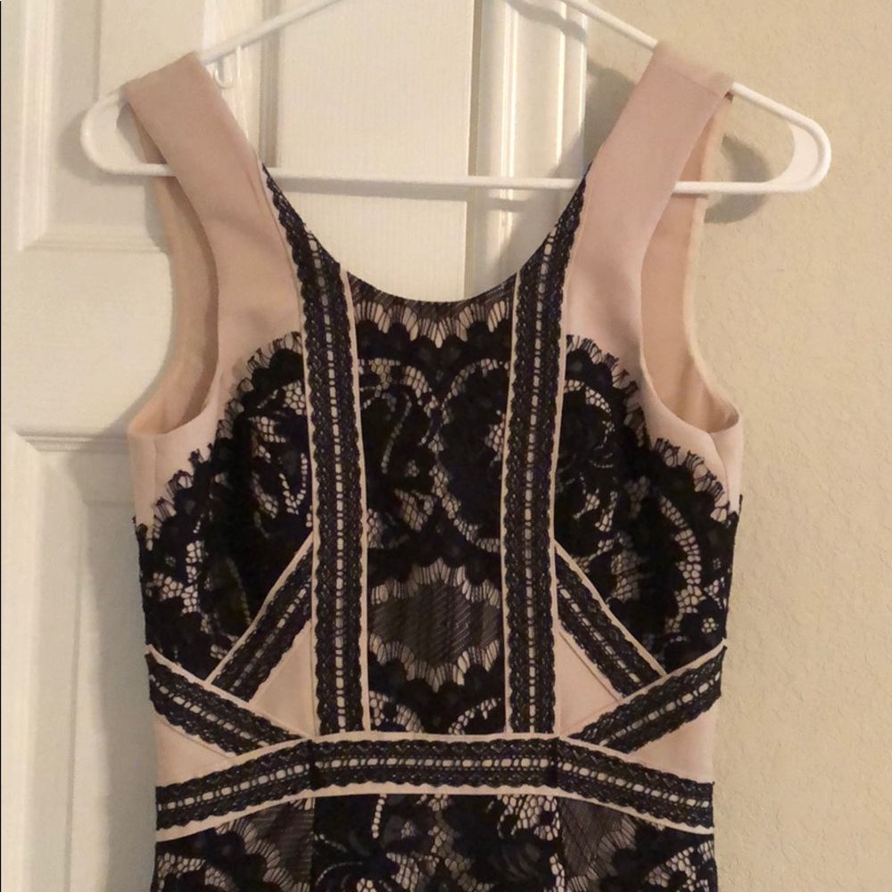 H&M + BLUSH DRESS + BLACK LACE DETAIL